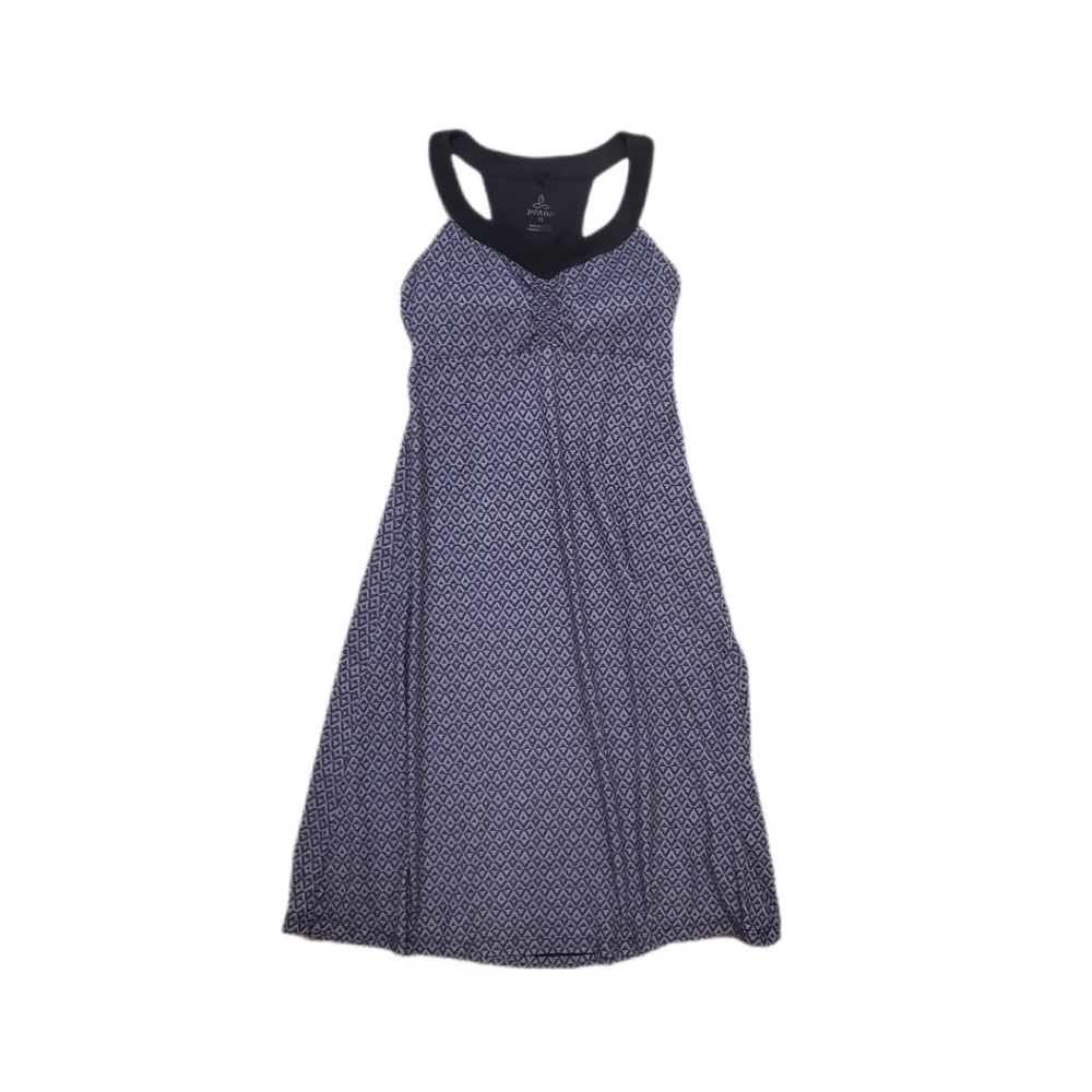 Prana Women's Gray Geometric Print‎ Cali Activewear Midi Dress XS